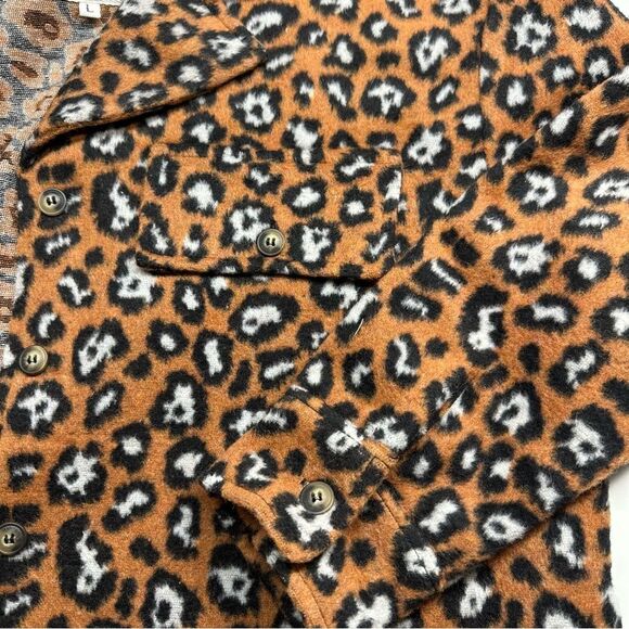 Simply Southern Leopard Print Fleece Shacket Relaxed Fit, Women's Size L - Picture 9 of 15